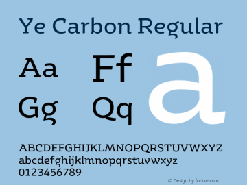 YeCarbonRegular Version 1.000;PS 001.000;hotconv 1.0.88;makeotf.lib2.5.64775;YWFTv17 Font Sample