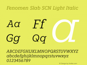 FenomenSlab-SCNLightItalic Version 1.001;PS 001.001;hotconv 1.0.88;makeotf.lib2.5.64775 Font Sample