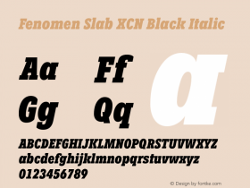 FenomenSlab-XCNBlackItalic Version 1.001;PS 001.001;hotconv 1.0.88;makeotf.lib2.5.64775 Font Sample