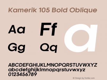 Kamerik 105 Bold Oblique Version 6.000图片样张