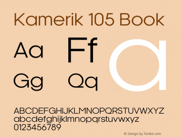 Kamerik 105 Book Version 6.000 Font Sample