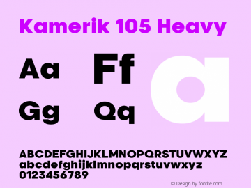 Kamerik 105 Heavy Version 6.000 Font Sample