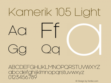 Kamerik 105 Light Version 6.000 Font Sample