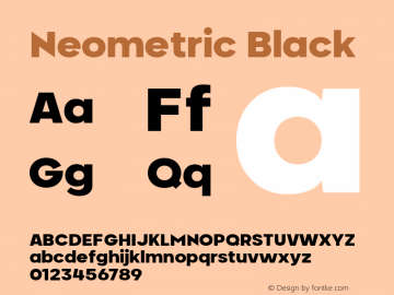 Neometric Black Version 1.000;PS 001.000;hotconv 1.0.88;makeotf.lib2.5.64775;YWFTv17图片样张