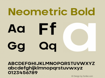 Neometric Bold Version 1.000;PS 001.000;hotconv 1.0.88;makeotf.lib2.5.64775;YWFTv17图片样张