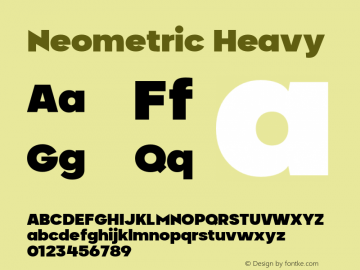 Neometric-Heavy Version 1.000;PS 001.000;hotconv 1.0.88;makeotf.lib2.5.64775;YWFTv17 Font Sample