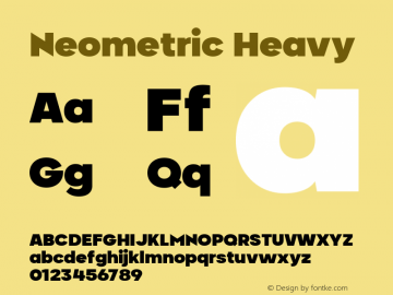 Neometric Heavy Version 1.000;PS 001.000;hotconv 1.0.88;makeotf.lib2.5.64775;YWFTv17图片样张