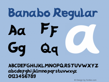 Banabo Version 1.00;November 20, 2018;FontCreator 11.5.0.2427 64-bit Font Sample