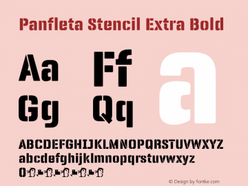 Panfleta Stencil Extra Bold Version 1.195图片样张