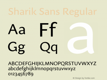 Sharik Sans Version 1.002;PS 001.002;hotconv 1.0.70;makeotf.lib2.5.58329 Font Sample