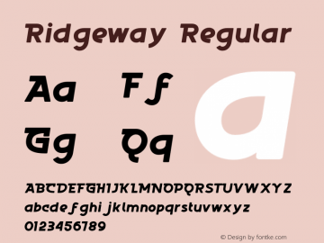 Ridgeway Version 1.00;October 19, 2018;FontCreator 11.5.0.2427 64-bit图片样张