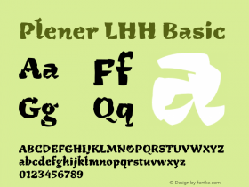 Plener-LHHBasic Version 1.000;PS 001.000;hotconv 1.0.88;makeotf.lib2.5.64775图片样张