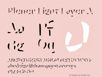 Plener-LightLayerA Version 1.000;PS 001.000;hotconv 1.0.88;makeotf.lib2.5.64775 Font Sample