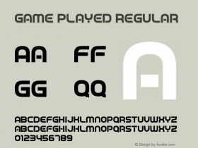 Game Played Version 1.00;November 21, 2018;FontCreator 11.5.0.2422 64-bit Font Sample