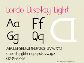 Lordo Display Light Version 1.000 Font Sample