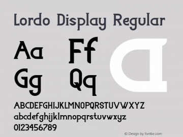 Lordo Display Regular Version 1.000图片样张