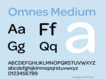 Omnes Medium Version 1.002 Font Sample