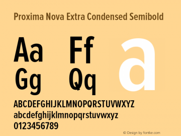 ProximaNovaExCn-Semibold Version 1.101;PS 001.001;hotconv 1.0.38 Font Sample