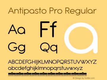 Antipasto Pro Version 1.000 Font Sample