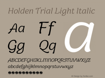 Holden Trial Light Italic Version 1.000图片样张