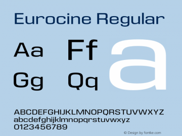 Eurocine Regular Version 1.000 Font Sample