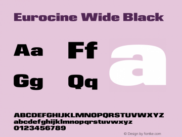 Eurocine Wide Black Version 1.000 Font Sample