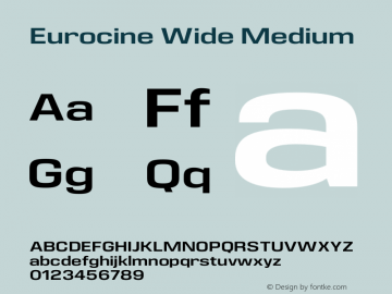 Eurocine Wide Medium Version 1.000 Font Sample