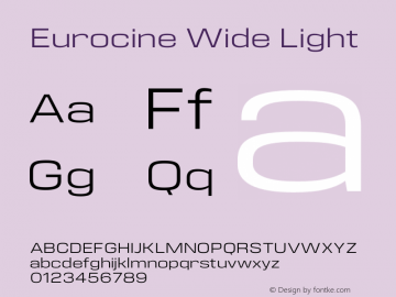 Eurocine Wide Light Version 1.000 Font Sample