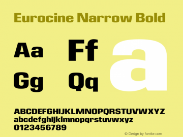 Eurocine Narrow Bold Version 1.000 Font Sample