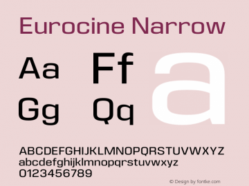 Eurocine Narrow Version 1.000 Font Sample