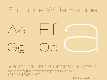 Eurocine Wide Hairline Version 1.000图片样张