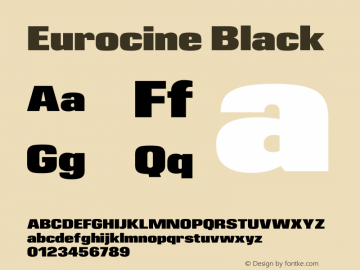 Eurocine Black Version 1.000 Font Sample