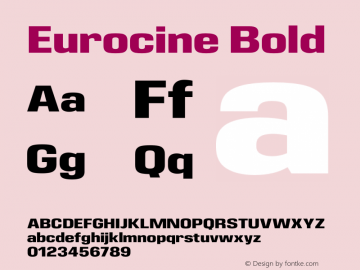 Eurocine Bold Version 1.000 Font Sample