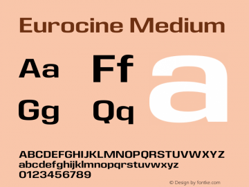 Eurocine Medium Version 1.000 Font Sample
