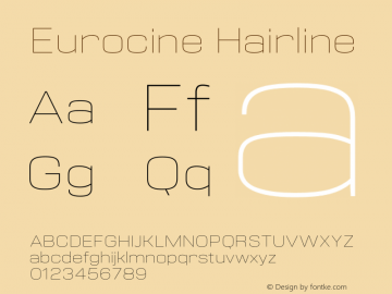 Eurocine Hairline Version 1.000 Font Sample