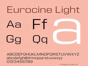 Eurocine Light Version 1.000 Font Sample