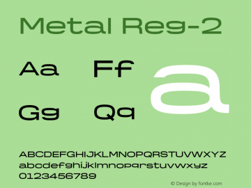 Metal Reg-2 Version 1.000;PS 001.000;hotconv 1.0.88;makeotf.lib2.5.64775图片样张