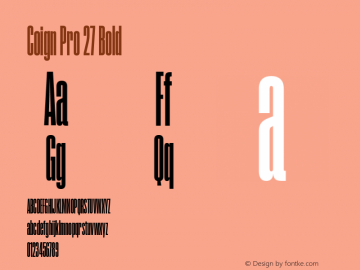 Coign Pro 27 Bold Version 1.001 Font Sample