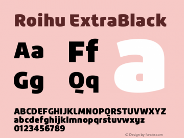 Roihu-ExtraBlack 1.000 Font Sample