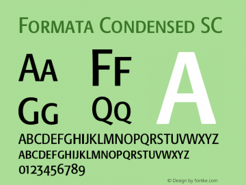 Formata-CondensedSC OTF 1.0;PS 001.001;Core 1.0.22 Font Sample