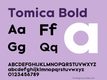 Tomica-Bold 1.000 Font Sample