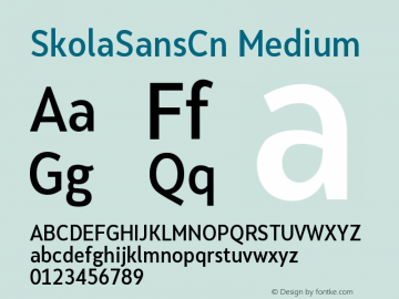 SkolaSansCn-Medium Version 1.000 Font Sample