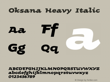 OksanaHeavy-Italic Version 2.001图片样张