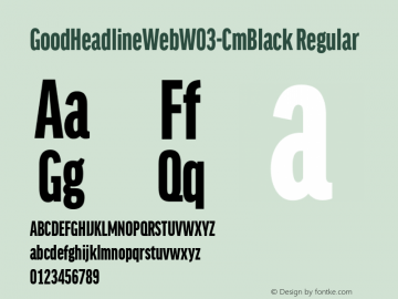 GoodHeadlineWeb W03 CompBlack Version 7.504 Font Sample