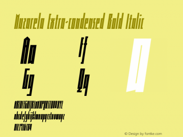 Muzarela-ExtracondensedBoldItal Version 1.000图片样张