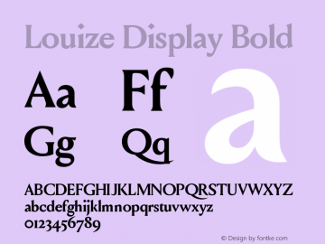 LouizeDisplay-Bold Version 1.000 Font Sample