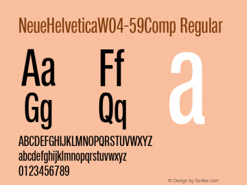 Neue Helvetica W04 59 Comp Version 1.000 Font Sample