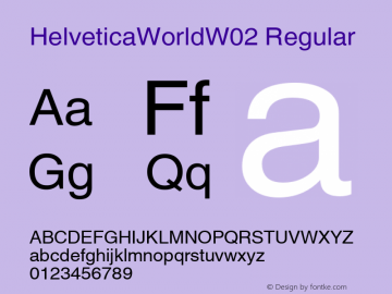 Helvetica World W02 Version 1.01图片样张