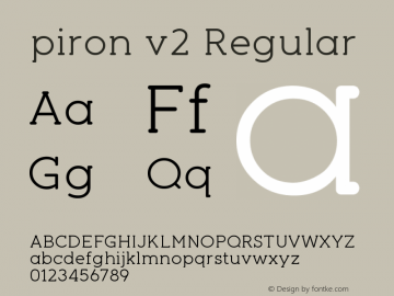 pironv2 Version 2.000 2011 revision release Font Sample