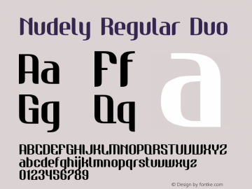 Nudely-RegularDuo Version 1.000 Font Sample